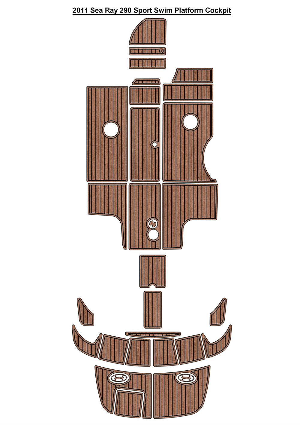 2011 Sea Ray 290 Sport Swim Platform Cockpit Pad Boat EVA Teak Deck Floor Mat SeaDek MarineMat Gatorstep Style Self Adhesive