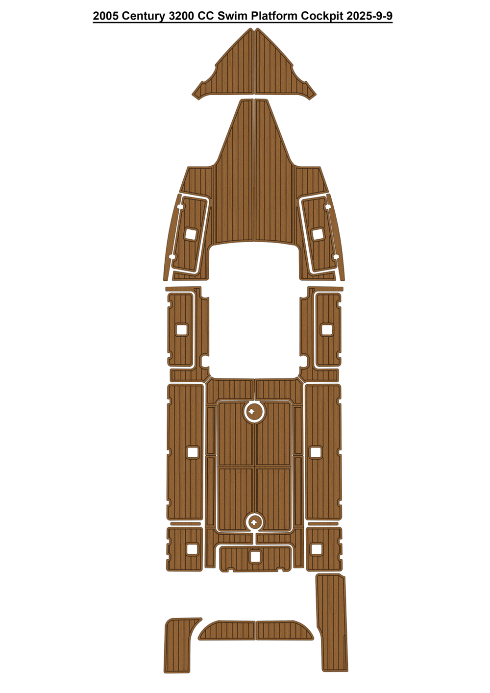 2005 Century 3200 CC Swim Platform Cockpit Pad Boat EVA Foam Teak Deck Floor SeaDek MarineMat Gatorstep Style Self Adhesive