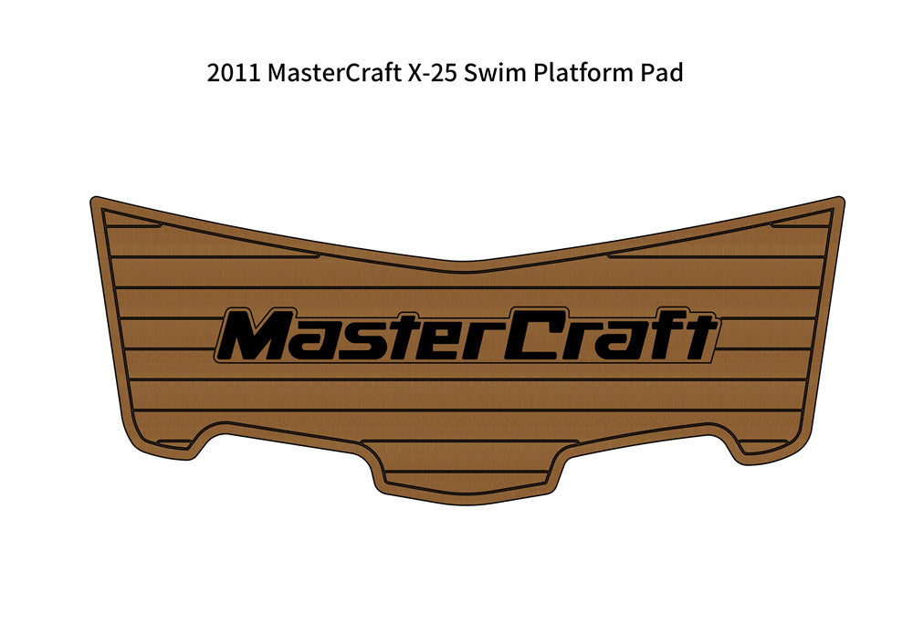 2011 MasterCraft X-25 Swim Platform Pad Boat EVA Foam Faux Teak Deck Floor Mat SeaDek MarineMat Gatorstep Style Self Adhesive
