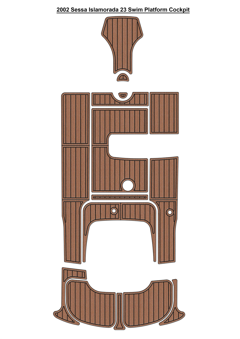 2002 Sessa Islamorada 23 Swim Platform Cockpit Boat EVA Foam Faux Teak Deck Floor Mat Seadek MarineMat Gatorstep Style Self Adhesive