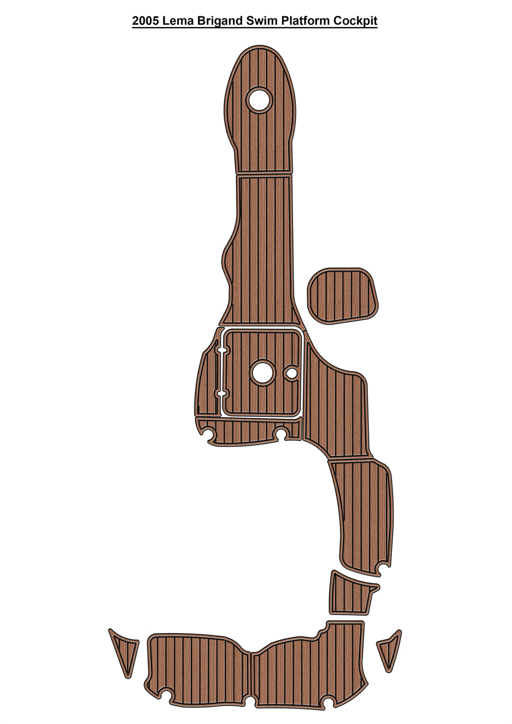 2005 Lema Brigand Swim Platform Cockpit Boat EVA Foam Faux Teak Deck Floor Mat Seadek MarineMat Style Self Adhesive