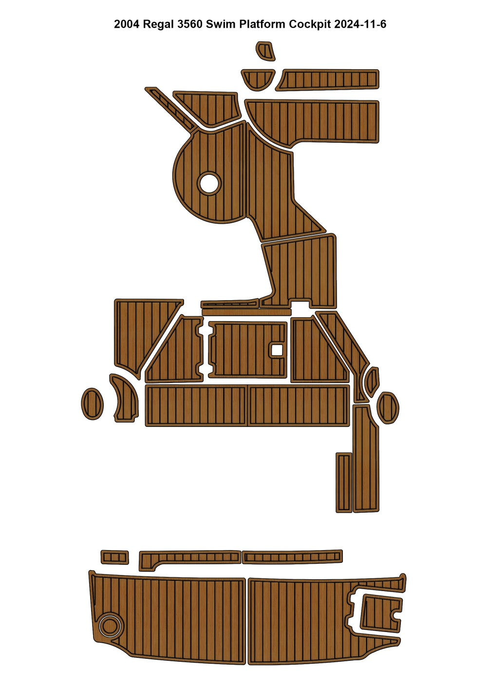 2004 Regal 3560 Swim Platform Cockpit Boat EVA Faux Foam Teak Floor Mat Seadek MarineMat Gatorstep Style Self Adhesive