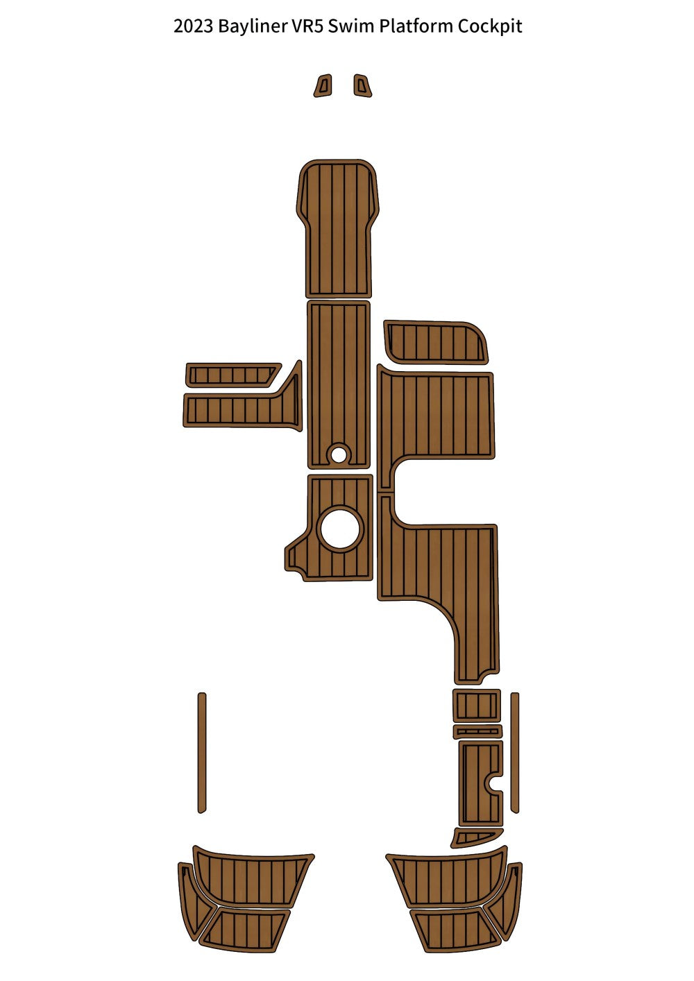 2023 Bayliner VR5 Swim Platform Cockpit Boat EVA Faux Foam Teak Floor Mat Seadek MarineMat Gatorstep Style Self Adhesive