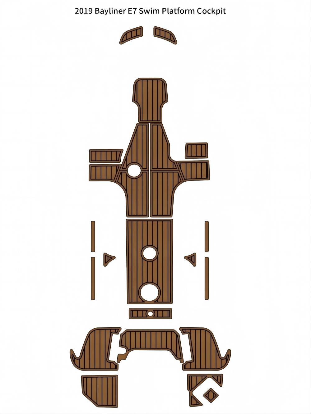 2019 Bayliner E7 Swim Platform Cockpit Pad Boat EVA Teak Deck Floor Mat Seadek MarineMat Gatorstep Style Self Adhesive