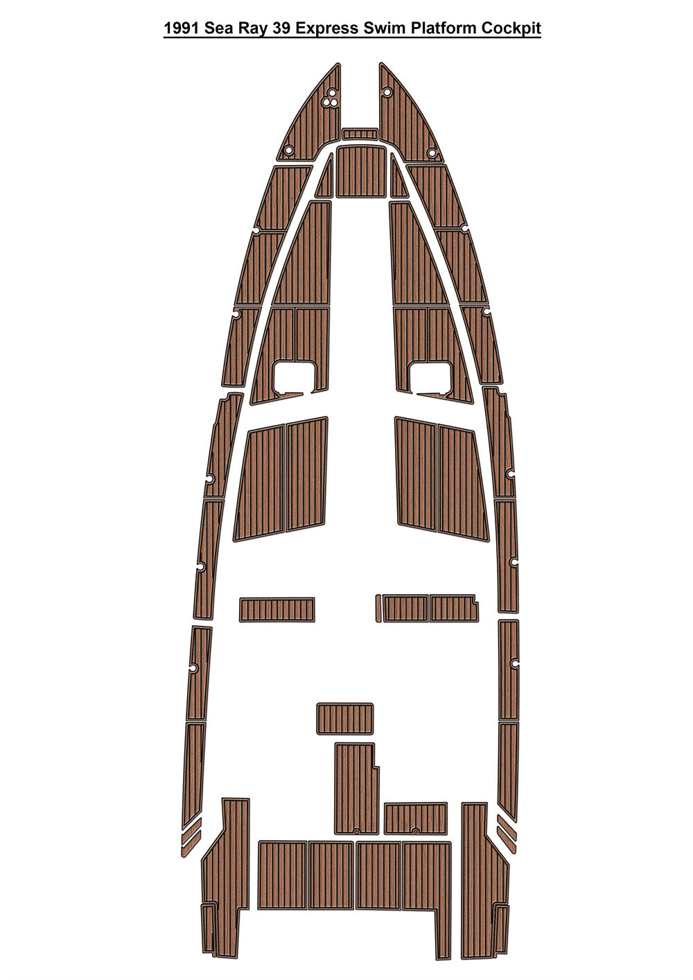 1991 Sea Ray 39 Express Swim Platform Cockpit Pad Boat EVA Teak Deck Floor Mat SeaDek MarineMat Gatorstep Style Self Adhesive