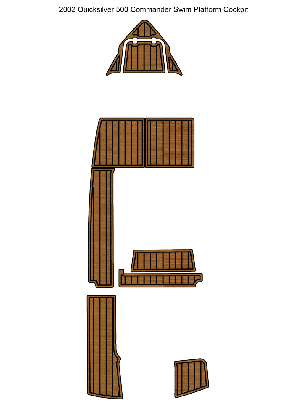 2002 Quicksilver 500 Commander Swim Platform Cockpit Pad Boat EVA Teak Floor Mat SeaDek MarineMat Gatorstep Style Self Adhesive