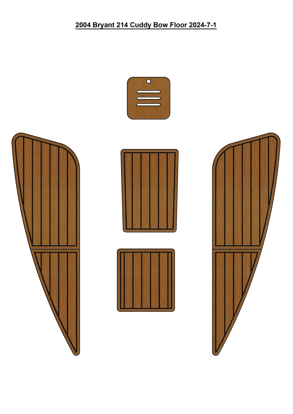 2004 Bryant 214 Cuddy Bow Pad Boat EVA Foam Teak Deck Floor Mat SeaDek Gatorstep Style Self Adhesive