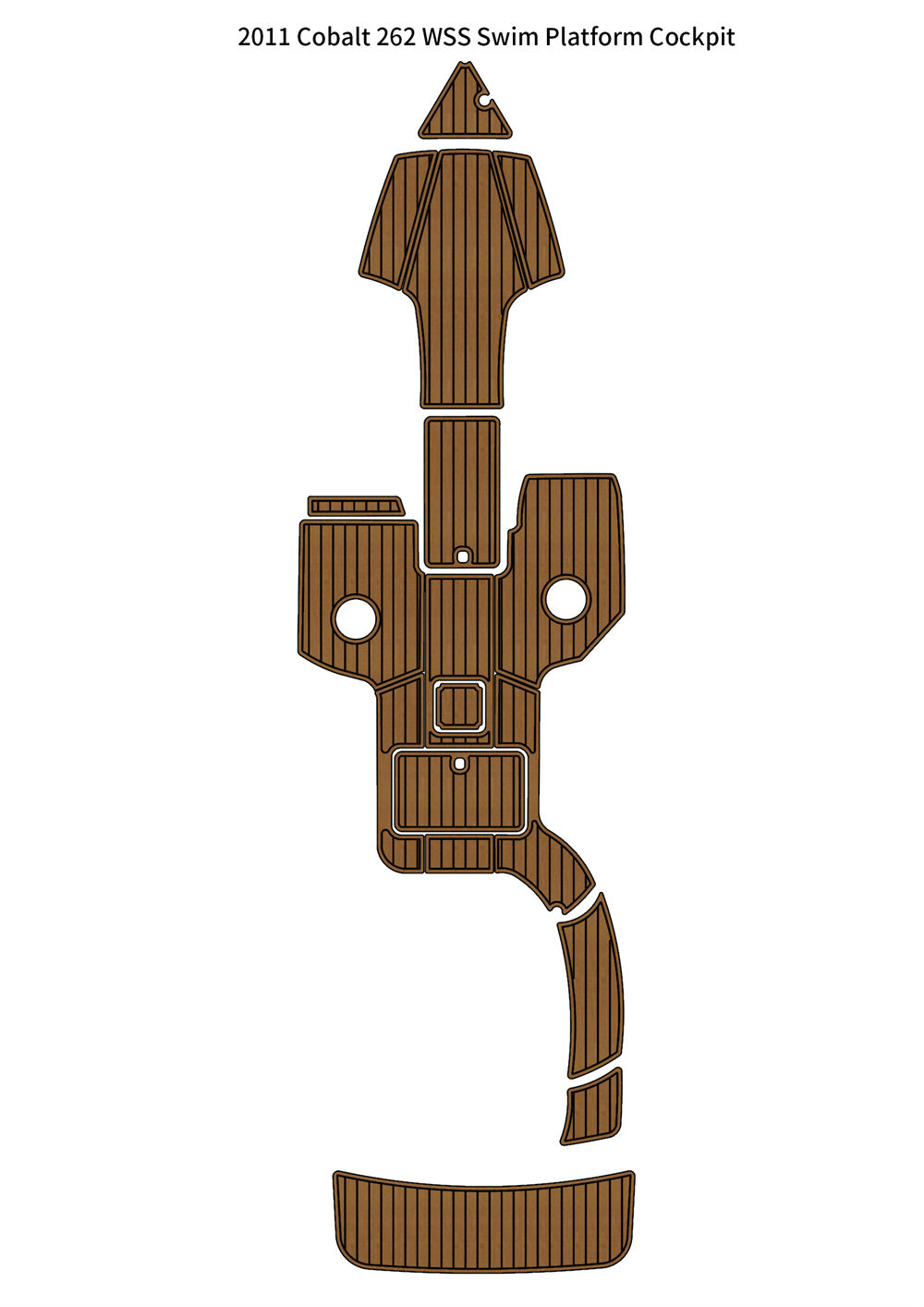 2011 Cobalt 262 WSS Swim Platform Cockpit Pad Boat EVA Foam Faux Teak Deck Floor Mat SeaDek MarineMat Gatorstep Style Self Adhesive