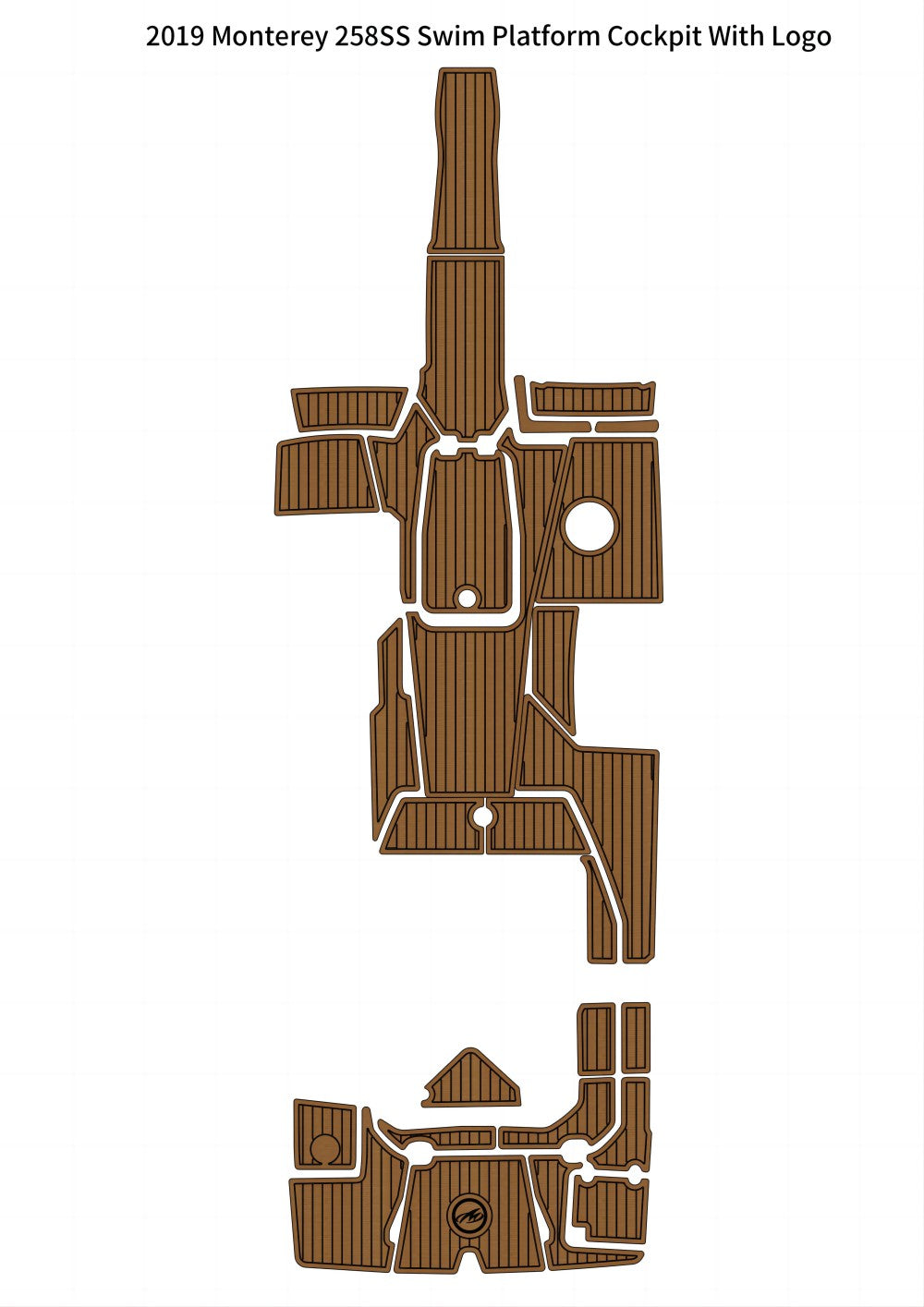 2019 Monterey 258 SS Swim Platform Cockpit Pad Boat EVA Foam Teak Deck Floor Mat