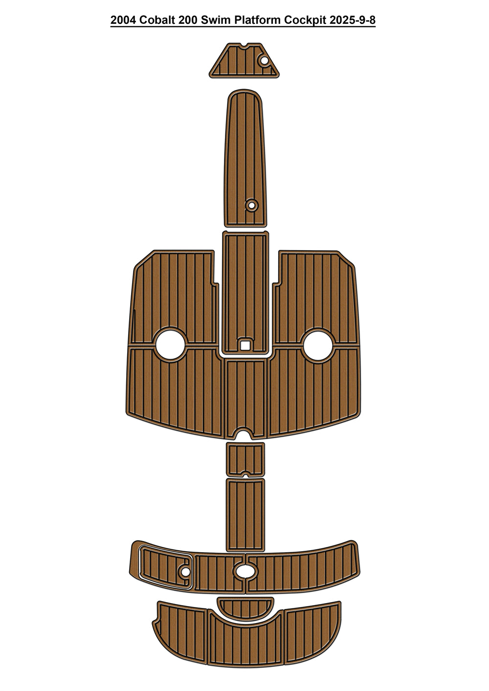 2004 Cobalt 200 Swim Platform Cockpit Boat Pad EVA Foam Faux Teak Deck Floor Mat SeaDek MarineMat Gatorstep Style Self Adhesive