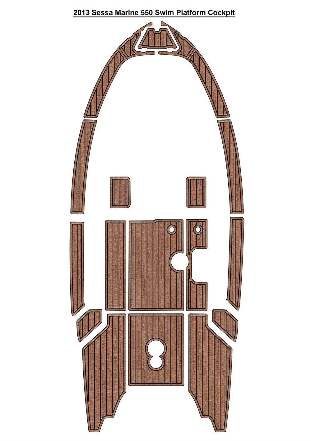 2013 Sessa Marine 550 Swim Platform Cockpit Boat EVA Foam Faux Teak Deck Floor Mat Seadek MarineMat Gatorstep Style Self Adhesive