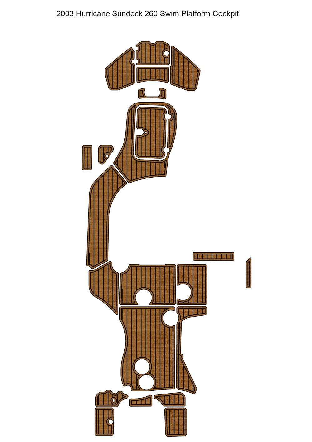 2003 Hurricane Sundeck 260 Swim Platform Cockpit Boat EVA Teak Deck Mat Floor Pad SeaDek MarineMat Gatorstep Style Self Adhesive