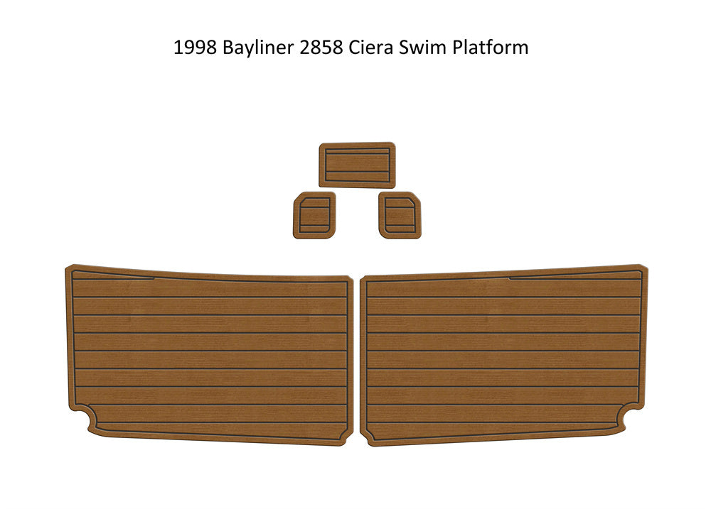 1998 Bayliner 2858 Ciera Swim Platform Boat EVA Foam Teak Deck Floor Pad Mat SeaDek MarineMat Gatorstep Style Self Adhesive