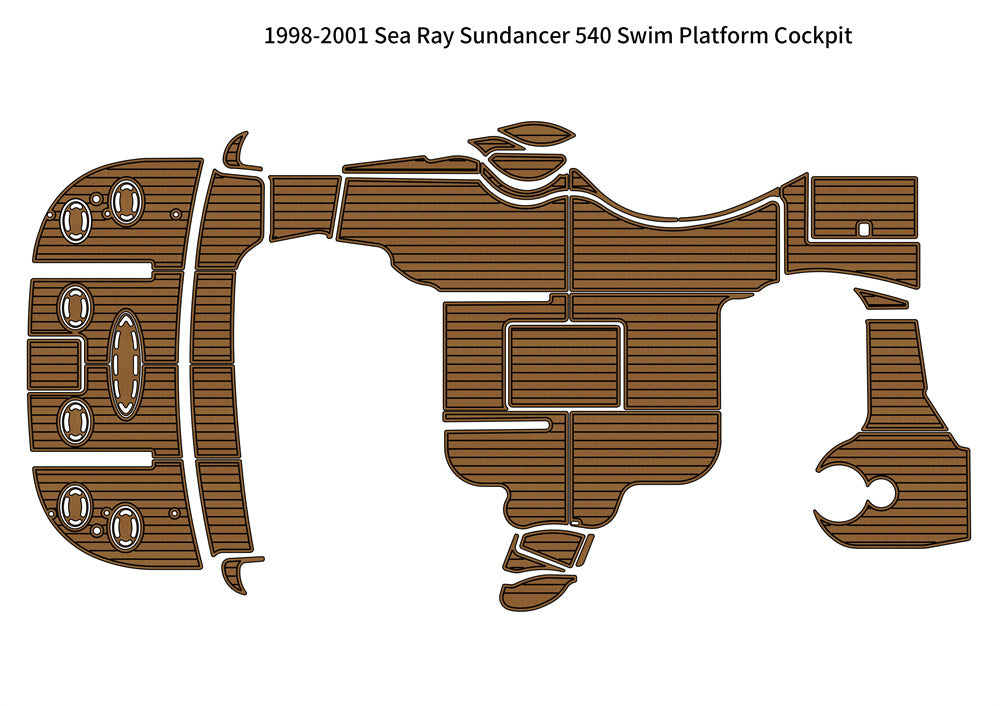 1998-2001 Sea Ray Sundancer 540 Swim Platform Cockpit Pad Boat EVA Foam Faux Teak Floor Seadek MarineMat Gatorstep Style Self Adhesive