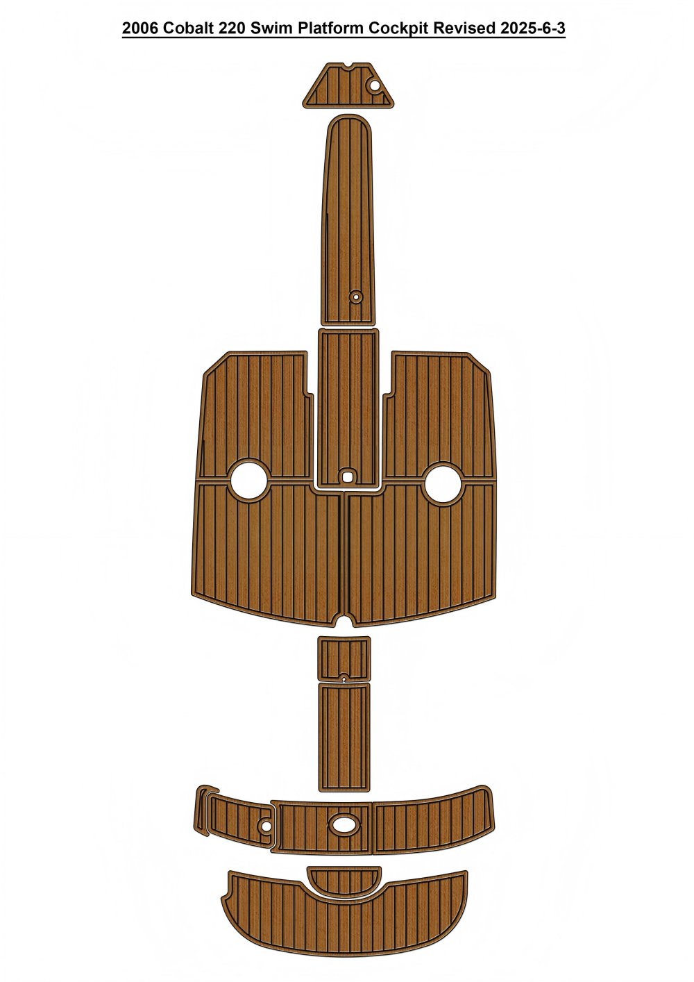 2006 Cobalt 220 Swim Platform Cockpit Pad Boat EVA Foam Teak Deck Flooring Mat SeaDek MarineMat Gatorstep Style Self Adhesive