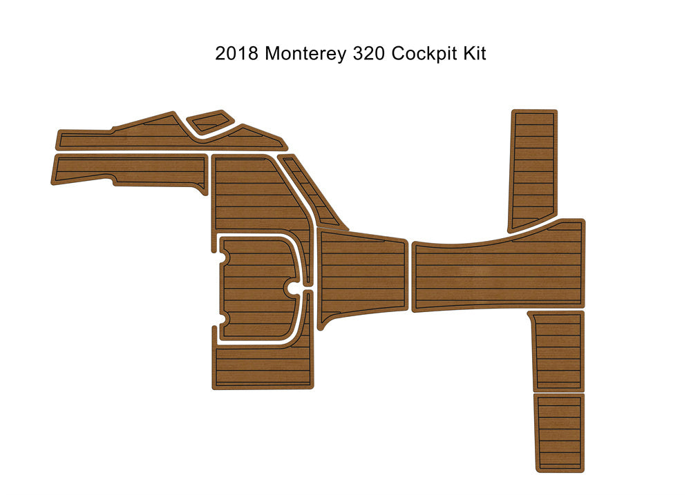 2018 Monterey 320 Cockpit Pad Boat EVA Foam Faux Teak Deck Floor Mat Flooring