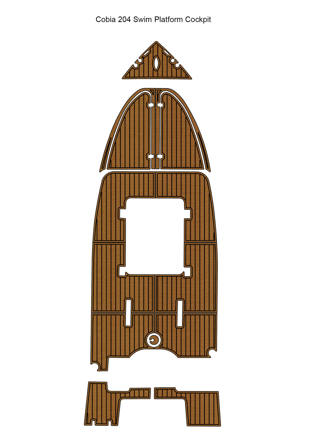 Cobia 204 Swim Platform Cockpit Pad Boat EVA Foam Faux Teak Deck Floor Mat SeaDek MarineMat Gatorstep Style Self Adhesive