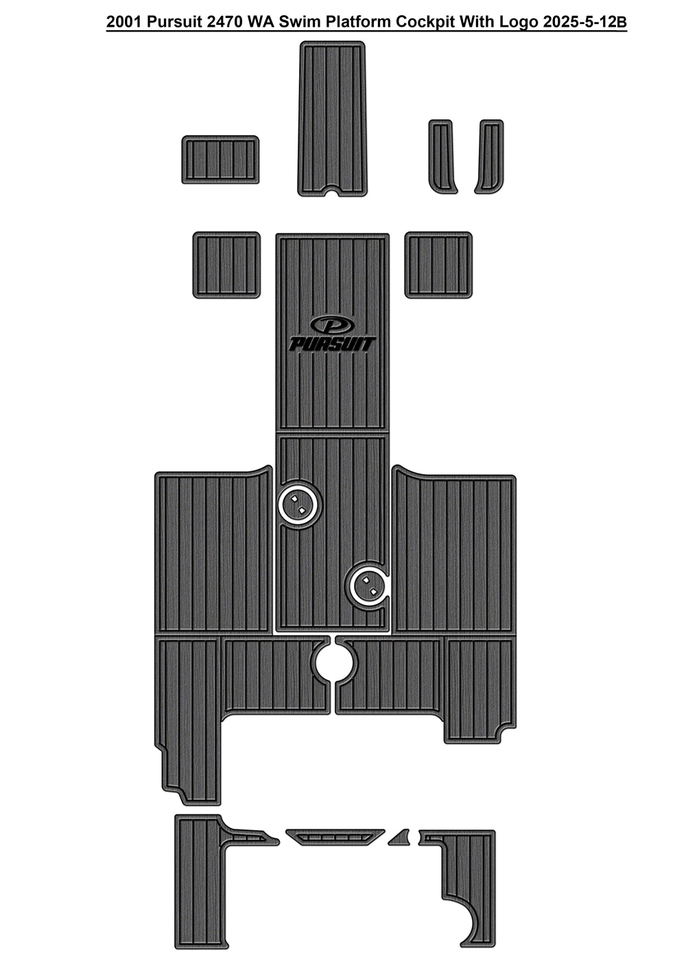 2001 Pursuit 2470 WA Swim Platform Cockpit Boat EVA Foam Faux Teak Deck Floor Mat Seadek MarineMat Gatorstep Style Self Adhesive