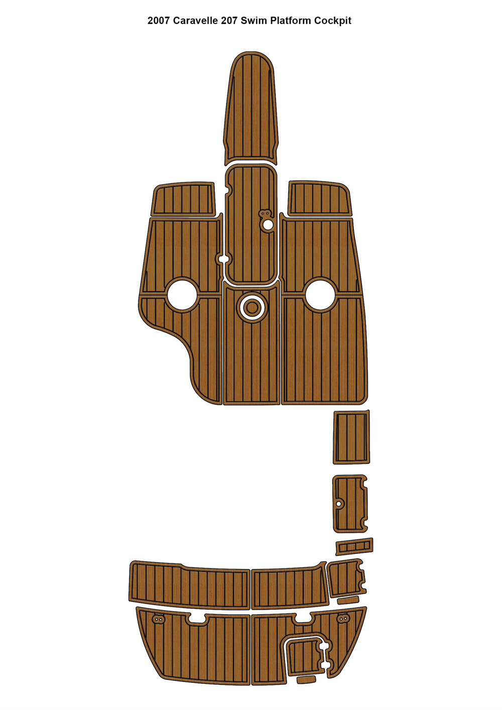 2007 Caravelle 207 Swim Platform Cockpit Boat EVA Teak Deck Faux Foam Floor Mat Pad SeaDek MarineMat Style Self Adhesive