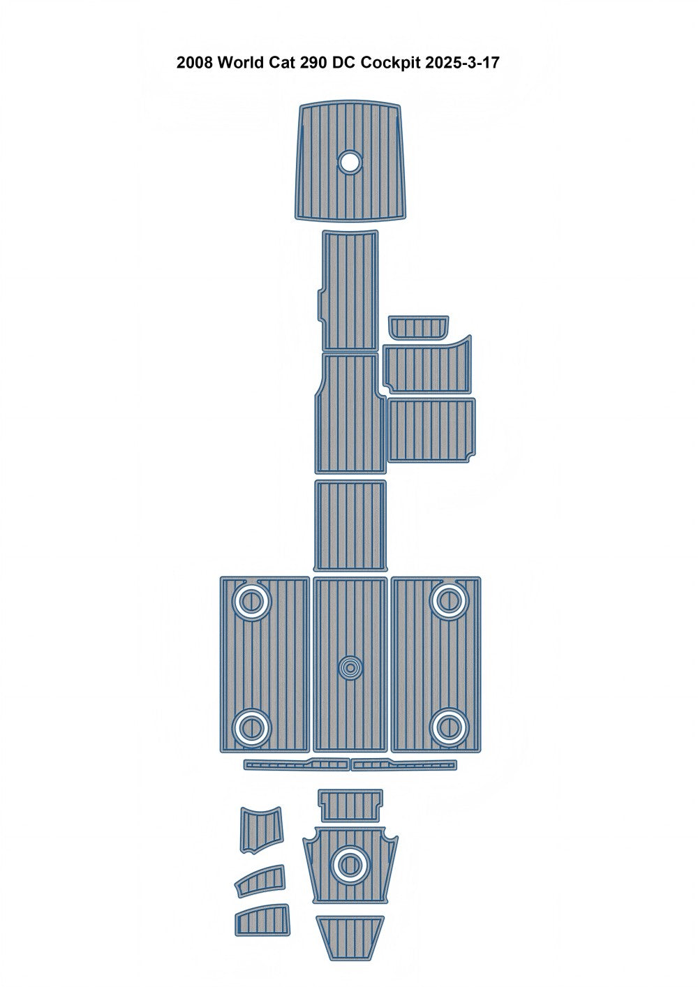 2008 World Cat 290 DC Cockpit Mat Boat EVA Teak Deck Floor Pad SeaDek MarineMat Style Self Adhesive SeaDek MarineMat Gatorstep Style Self Adhesive