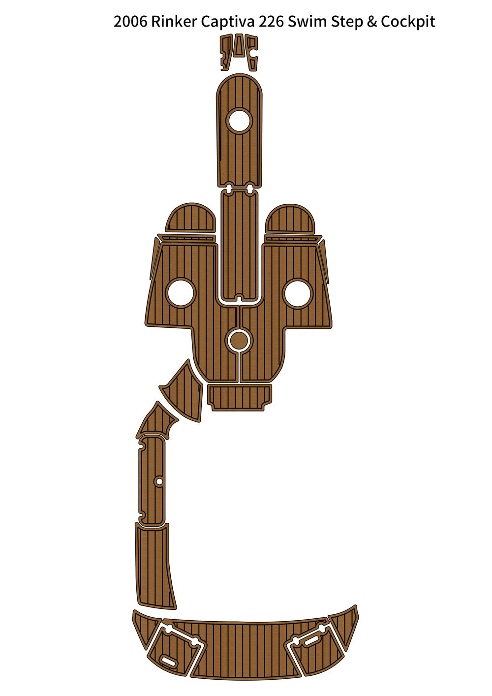 2006 Rinker Captiva 226 Swim Platform Cockpit Pad Boat EVA Foam Teak Floor Mat SeaDek MarineMat Gatorstep Style Self Adhesive