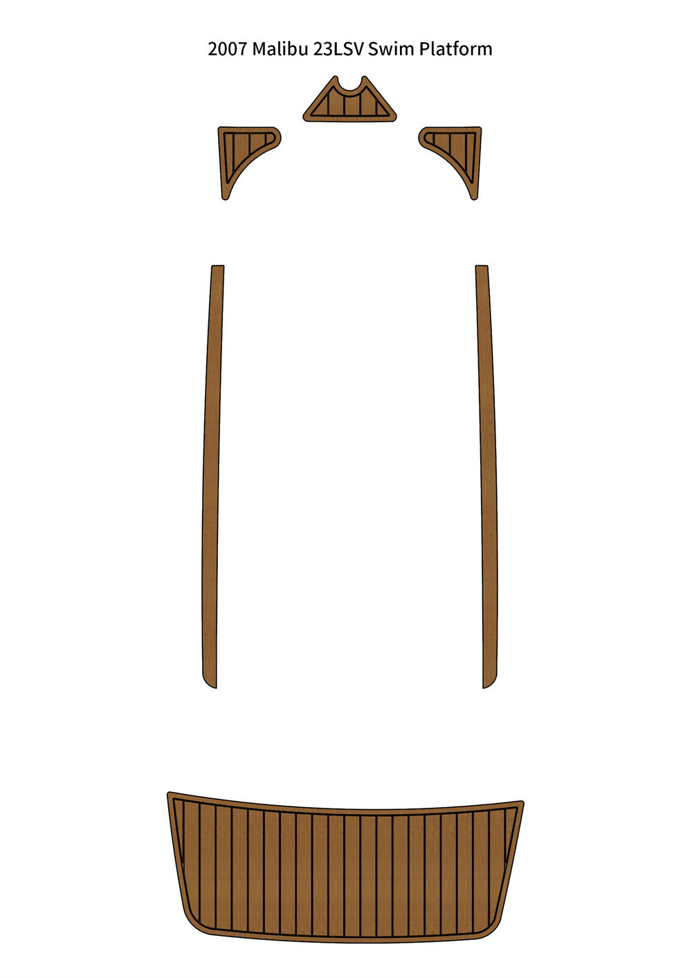 2007 Malibu 23 LSV Swim Platform Step Pad Boat EVA Foam Faux Teak Deck Floor Mat SeaDek MarineMat GatorStep Style Self Adhesive