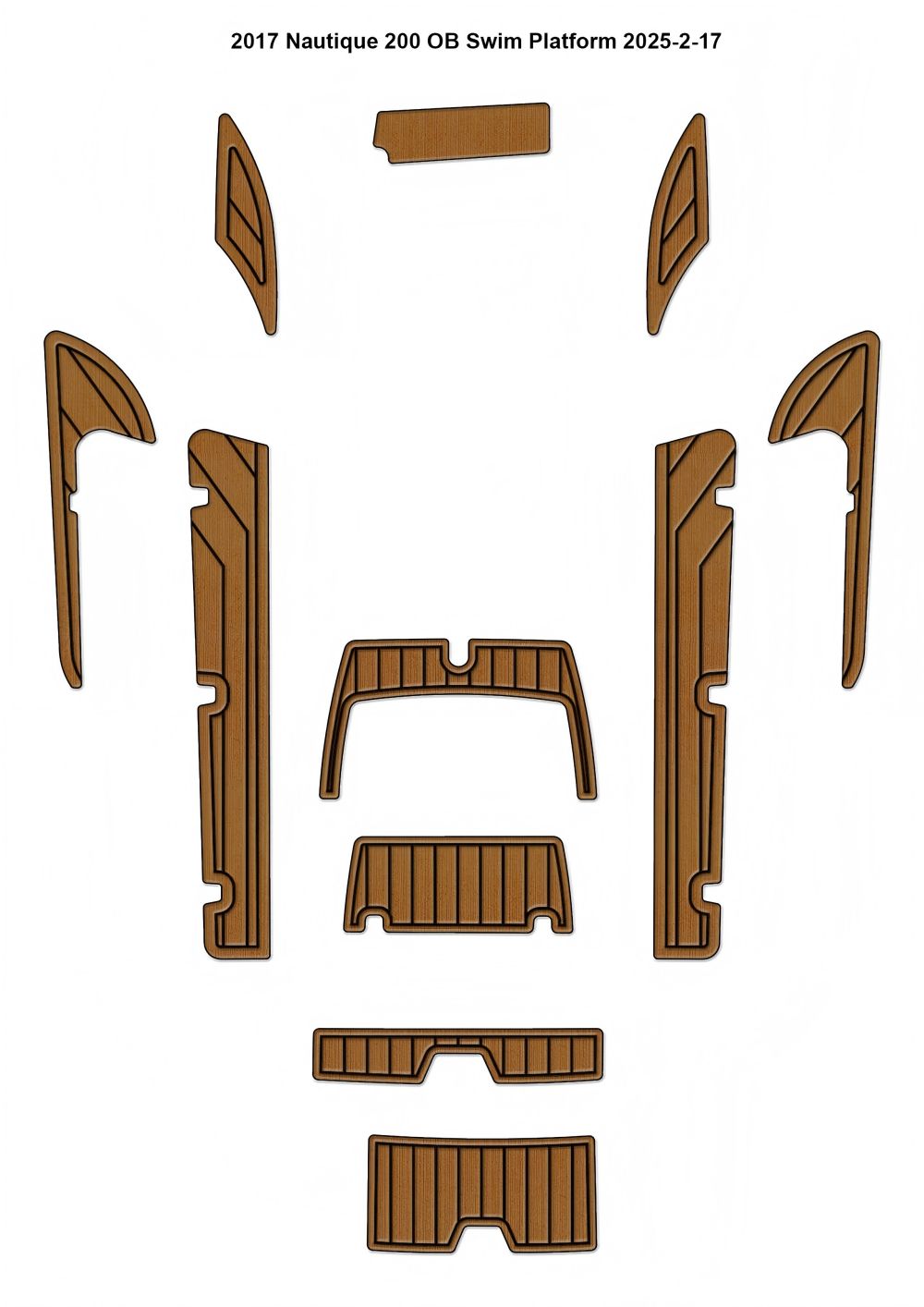 2017 Nautique 200 OB Cockpit Pad Boat EVA Foam Teak Deck Floor Pad Mat SeaDek MarineMat Gatorstep Style Self Adhesive