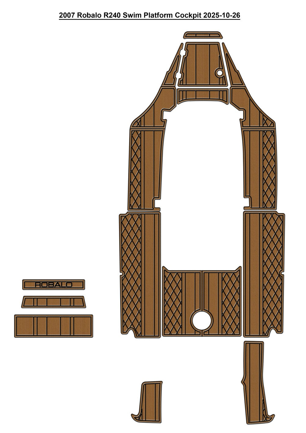 2007 Robalo R240 Swim Platform Cockpit Boat EVA Faux Flooring Pad Mat SeaDek MarineMat Gatorstep Style Self Adhesive
