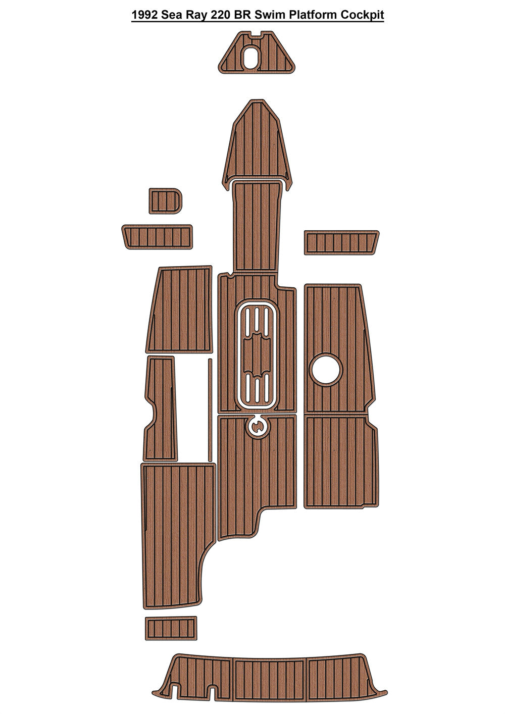 1992 Sea Ray 220 BR Swim Platform Cockpit Pad Boat EVA Teak Deck Floor Mat SeaDek MarineMat Gatorstep Style Self Adhesive