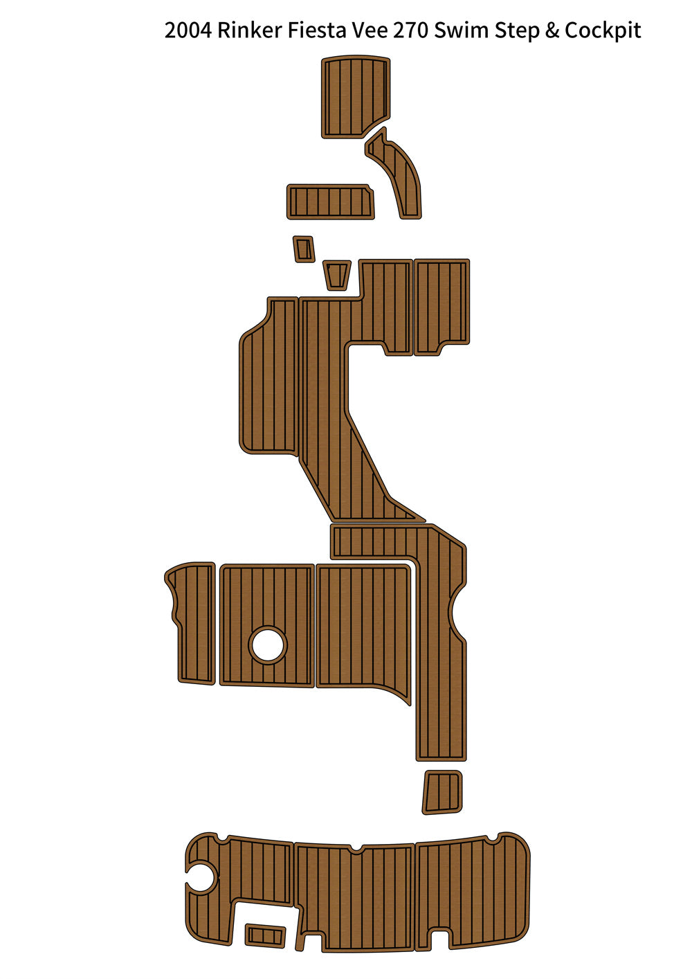 2004 Rinker Fiesta Vee 270 Swim Platform Cockpit Pad Boat EVA Teak Floor Mat SeaDek MarineMat Style Self Adhesive