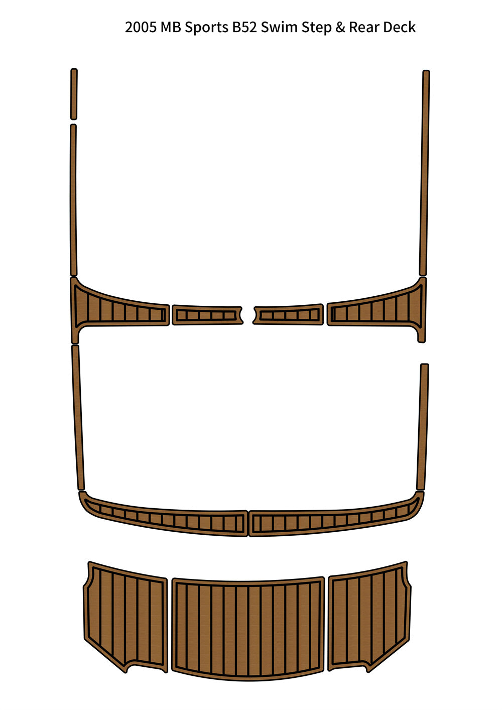 2005 MB Sports B52 Swim Platform Rear Deck Pad Boat EVA Foam Teak Flooring Mat