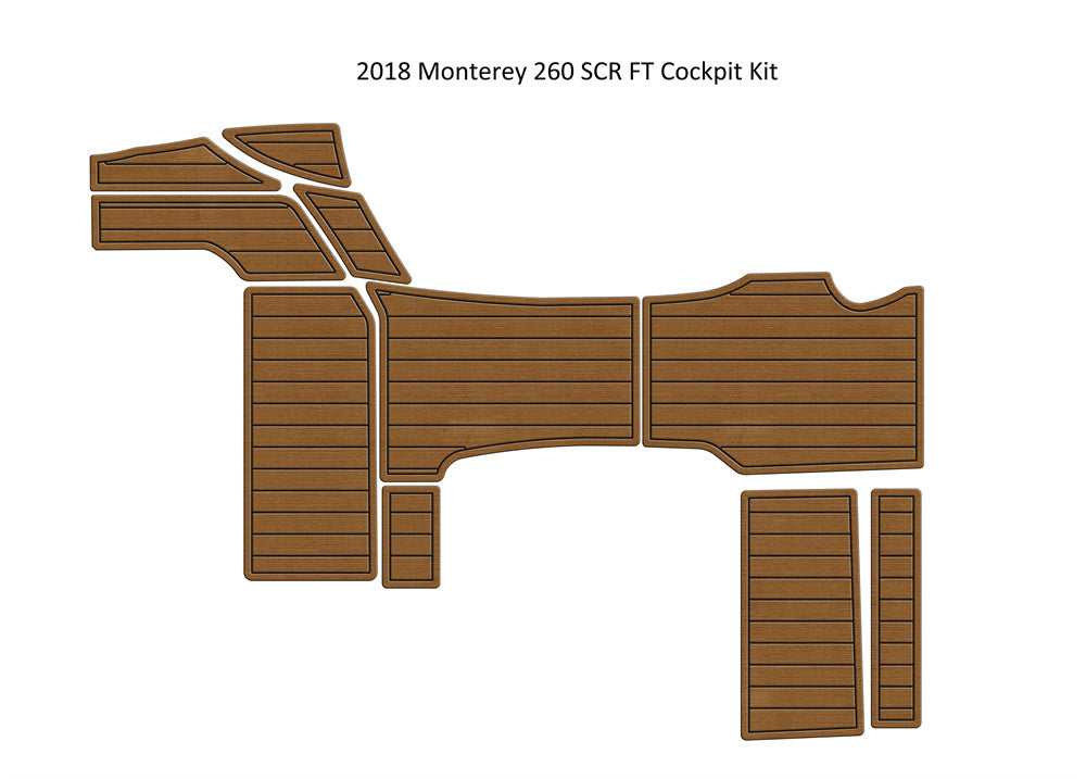 2018 Monterey 260 SCR FT Cockpit Pad Boat EVA Foam Teak Deck Floor Mat Flooring