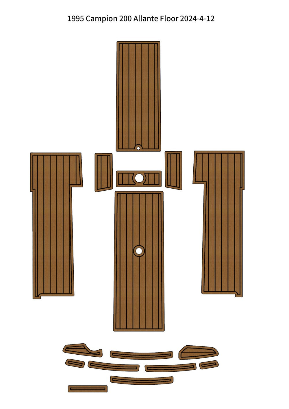 1995 Campion 200 Allante Pad Boat EVA Foam Teak Deck Flooring Mat SeaDek MarineMat Gatorstep Style Self Adhesive