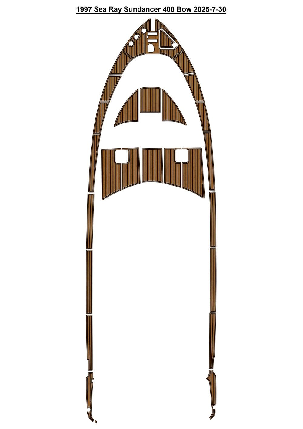 1997 Sea Ray 400 Sundancer Bow Pad Boat EVA Teak Deck Floor Mat SeaDek MarineMat Gatorstep Style