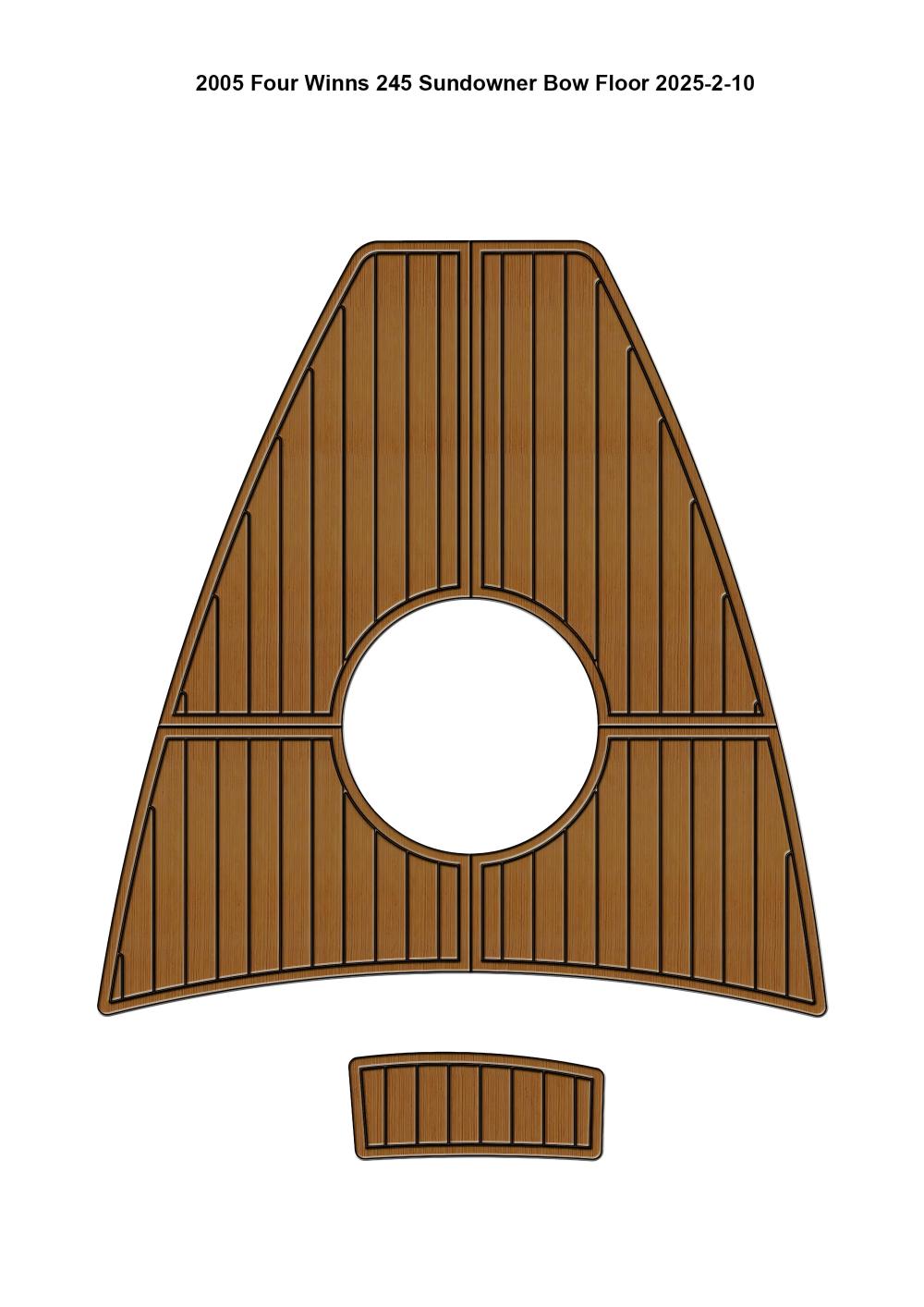 2005 Four Winns 245 Sundowner Bow Pad Boat EVA Foam Faux Teak Deck Floor SeaDek MarineMat Gatorstep Style Adhesive