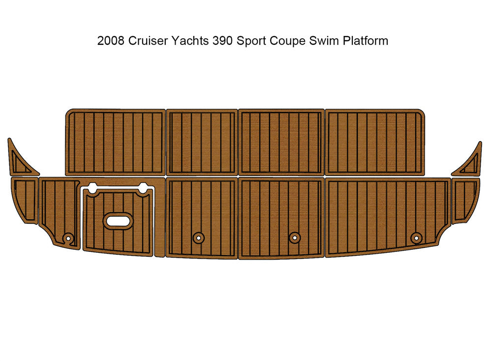 2008 Cruiser Yachts 390 Sport Coupe Swim Platform Pad Boat EVA Foam Faux Teak Deck Floor Mat SeaDek MarineMat Gatorstep Style Self Adhesive