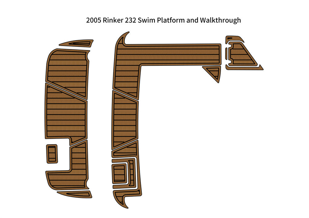 2005 Rinker 232 Swim Platform Walkthrough Boat EVA Foam Teak Deck Floor Pad Mat