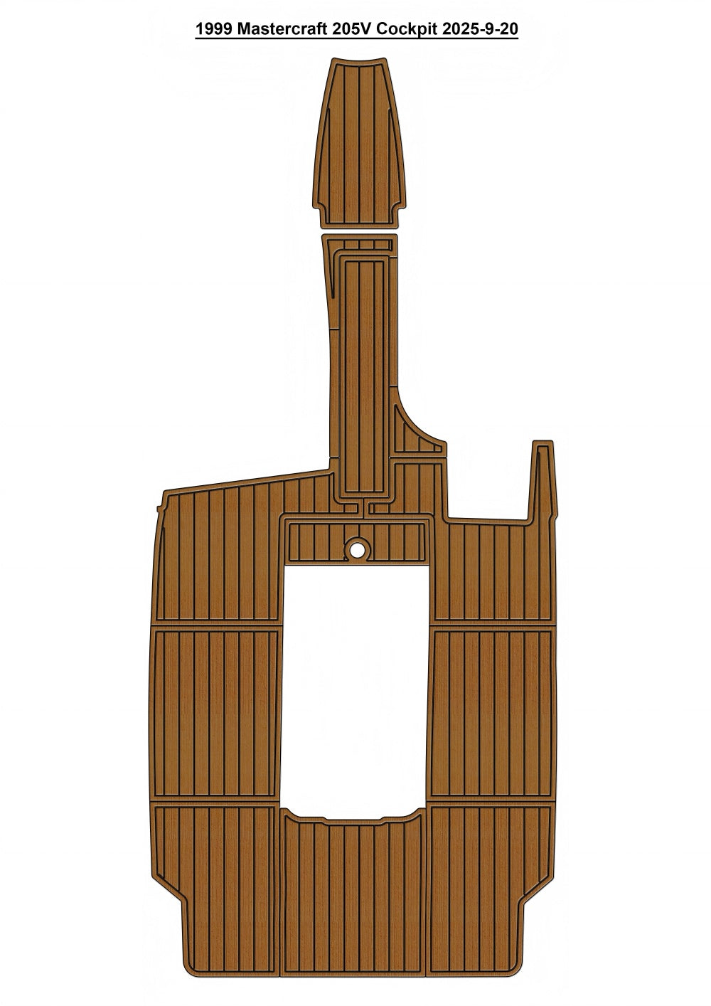 1999 Mastercraft 205V Cockpit Pad Boat EVA Foam Faux Teak Deck Floor Mat Seadek Marine Mat Gatorstep Style Self Adhesive