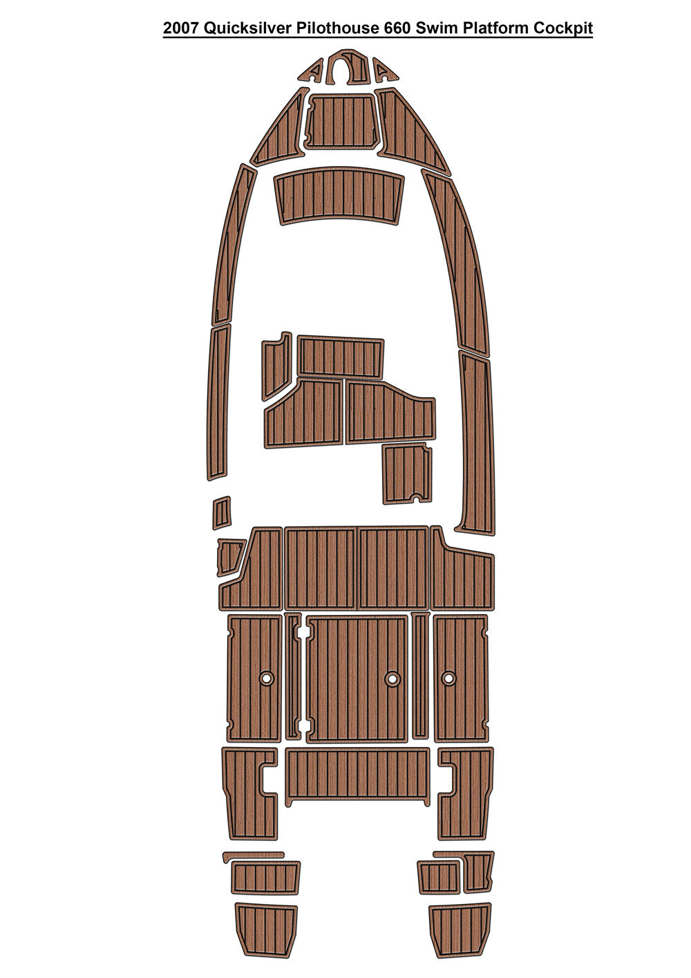 2007 Quicksilver Pilothouse 660 Swim Platform Cockpit Boat EVA Teak Floor Mat Seadek MarineMat Gatorstep Style Self Adhesive