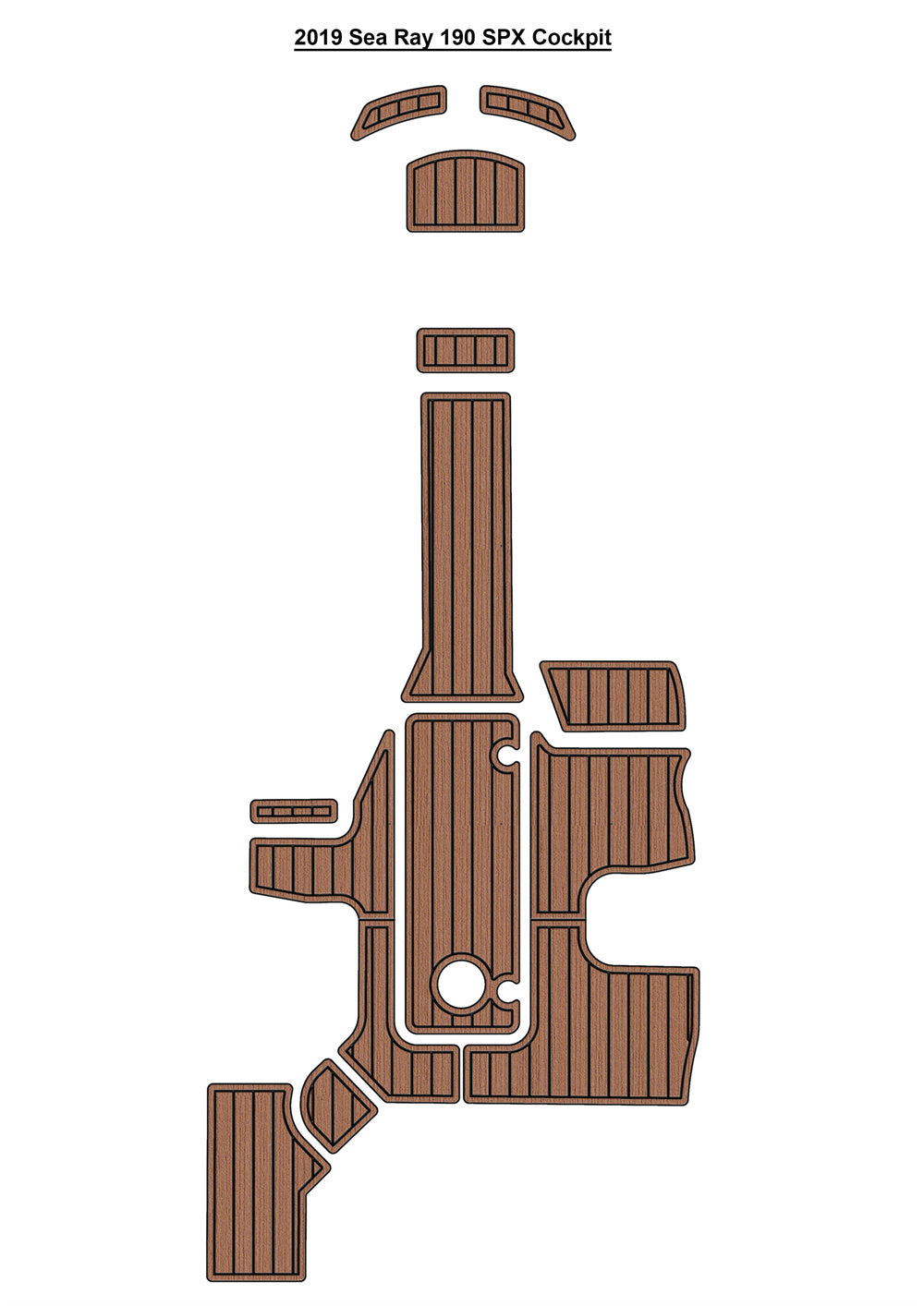 2019 Sea Ray 190 SPX Cockpit Pad Boat EVA Foam Faux Teak Deck Floor Mat SeaDek MarineMat Gatorstep Style Self Adhesive