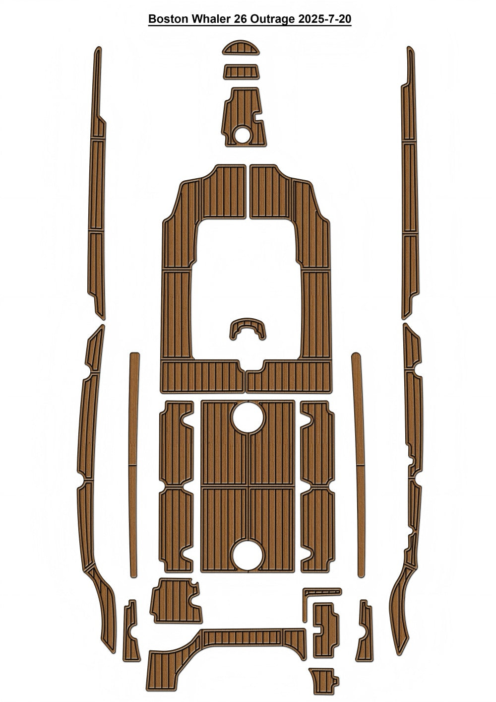 2000 Boston Whaler 26 Outrage Swim Platform Cockpit Boat EVA Teak Deck Floor Mat Pad SeaDek MarineMat Style Self Adhesive