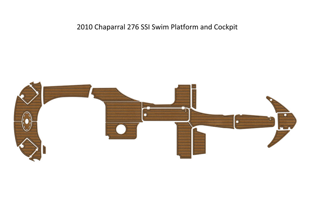 2010 Chaparral 276 SSI Swim Platform Cockpit Pad Boat EVA Foam Faux Teak Deck Floor Mat SeaDek MarineMat Gatorstep Style Self Adhesive