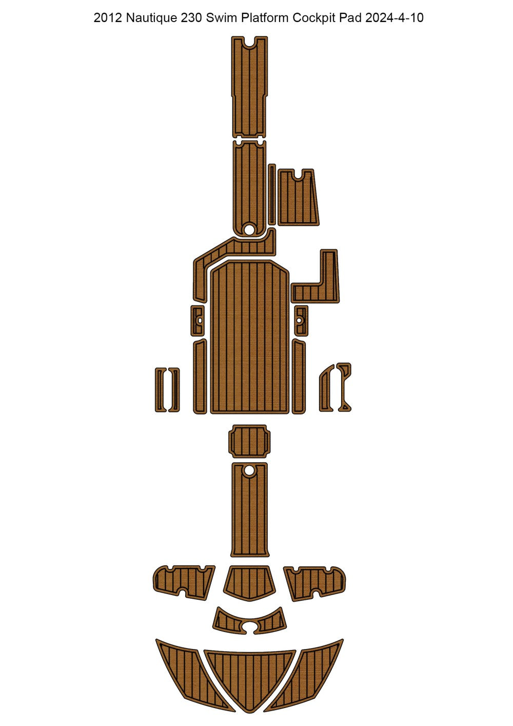 2012 Nautique 230 Swim Platform Cockpit Pad Boat EVA Foam Teak Deck Flooring Mat SeaDek MarineMat Gatorstep Style Self Adhesive