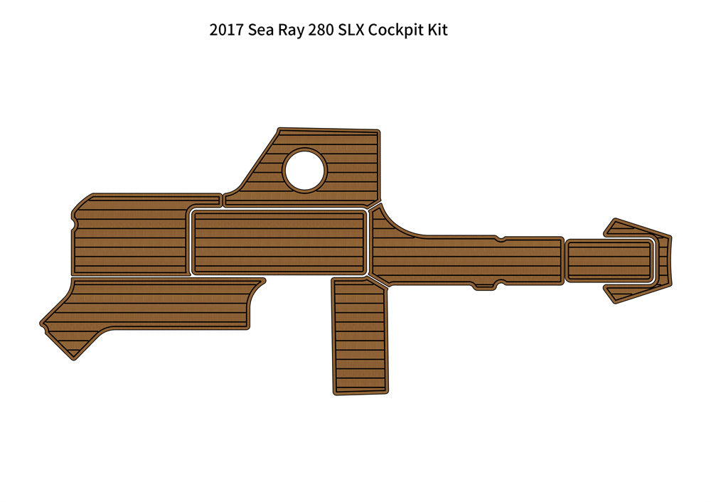 2017 Sea Ray 280 SLX Cockpit Kit Pad Boat EVA Foam Faux Teak Deck Floor Mat