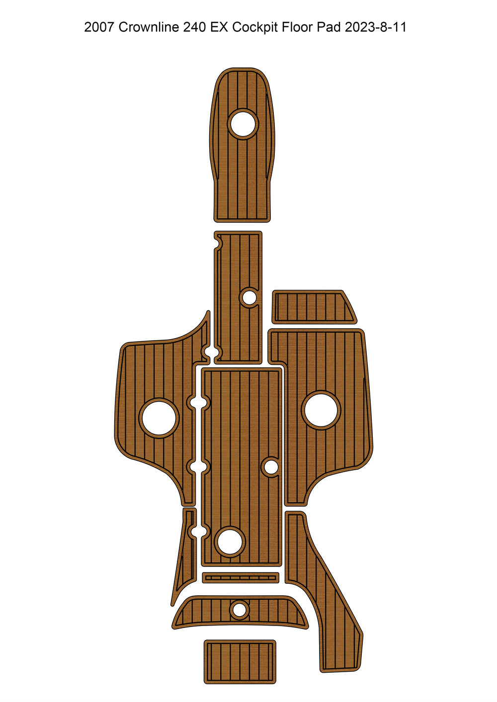 2007 Crownline 240EX Cockpit Mat Boat EVA Faux Foam Teak Deck Floor Pad