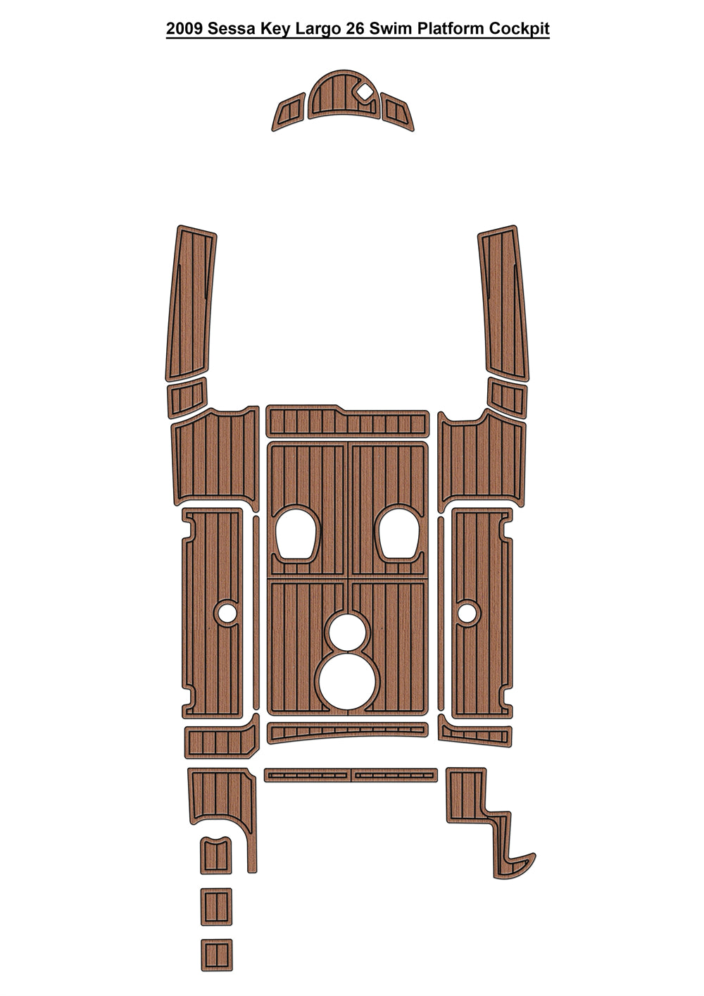 2009 Sessa Key Largo 26 Swim Platform Cockpit Boat EVA Foam Faux Teak Deck Floor Mat Seadek MarineMat Gatorstep Style Self Adhesive