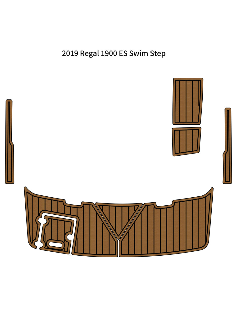 2019 Regal 1900 ES Swim Platform Step Pad Boat EVA Foam Faux Teak Deck Floor
