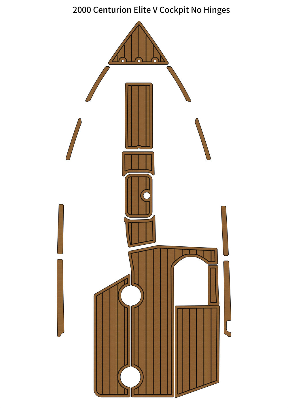 2000 Centurion Elite V Cockpit No Hinges Pad Boat EVA Foam Teak Deck Floor Mat