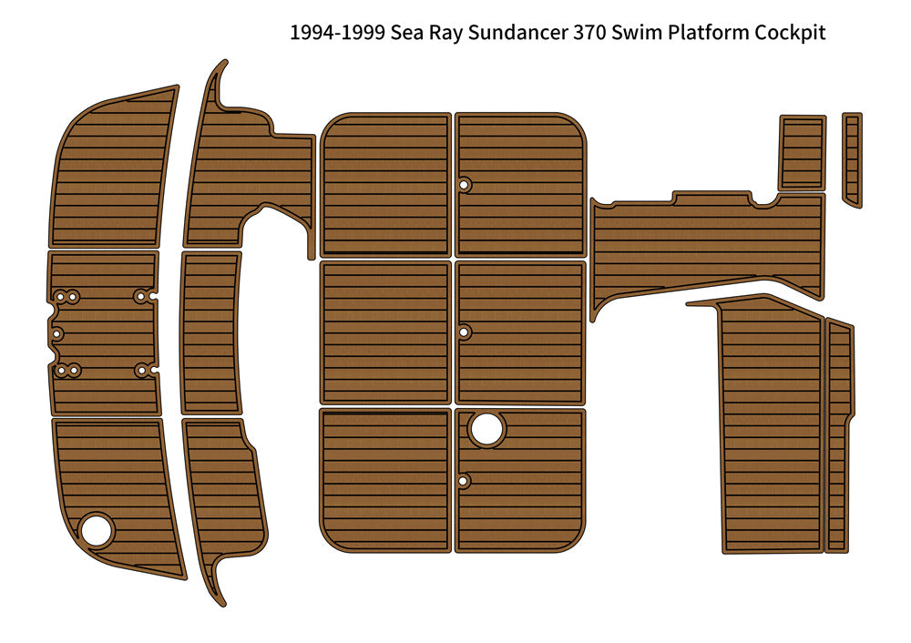 1994-1999 Sea Ray Sundancer 370 Swim Platform Cockpit Pad Boat EVA Foam Faux Teak Floor SeaDek MarineMat Gatorstep Style Self Adhesive