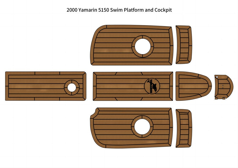 2000 Yamarin 5150 Cockpit Pad Boat EVA Foam Faux Teak Deck Floor Mat Flooring